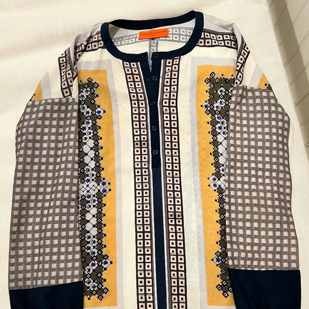 Clover Canyon Long Sleeve Half Button Blouse | Size L |